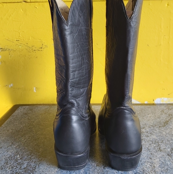 Black leather cowboy boots - Picture 3 of 3